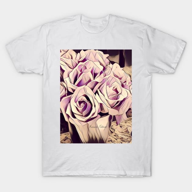 lilac living, lilac purse, light purple bedding, light purple flowers, light purple roses, lilac roses T-Shirt by roxanegabriel